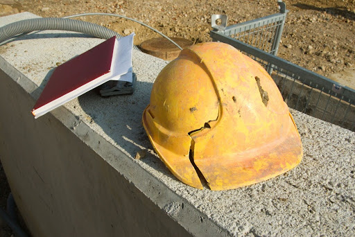 Image of a cracked hardhat